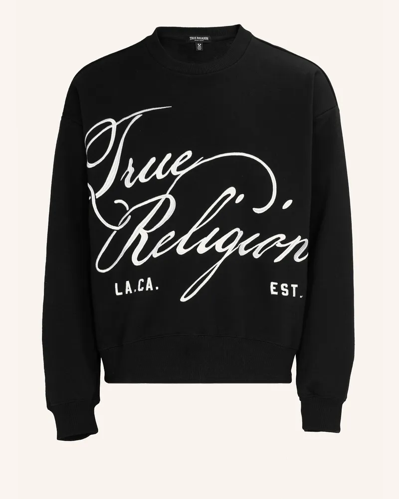 True Religion Sweatshirt SCRIPT LOGO Schwarz