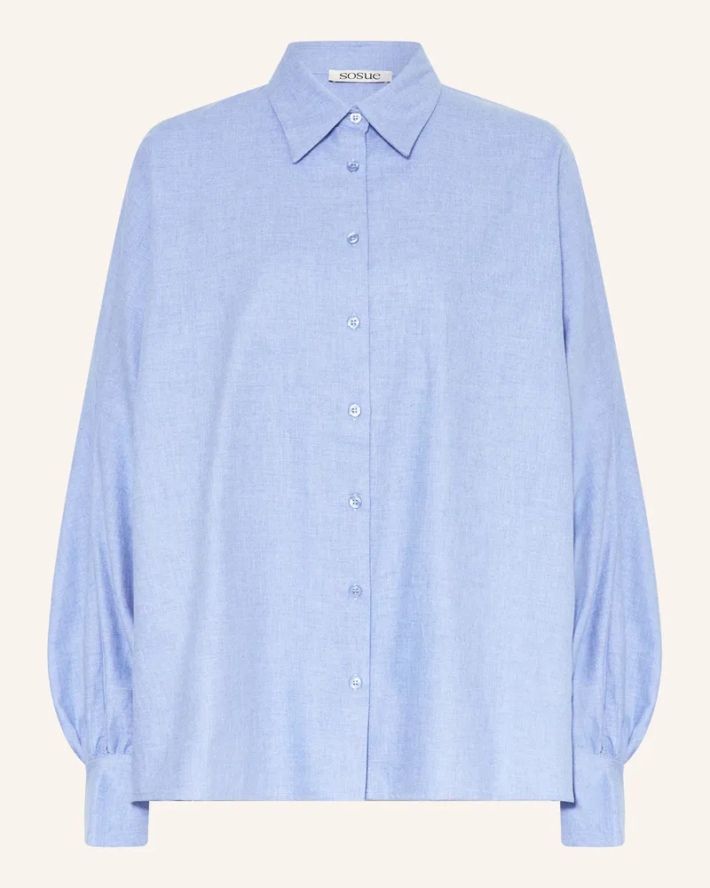 SoSUE Hemdbluse ANTONIA aus Flanell Hellblau