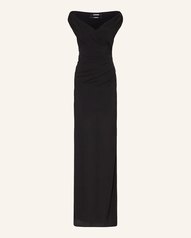 Jacquemus Off-Shoulder-Kleid La Robe Rita Longue schwarz Schwarz