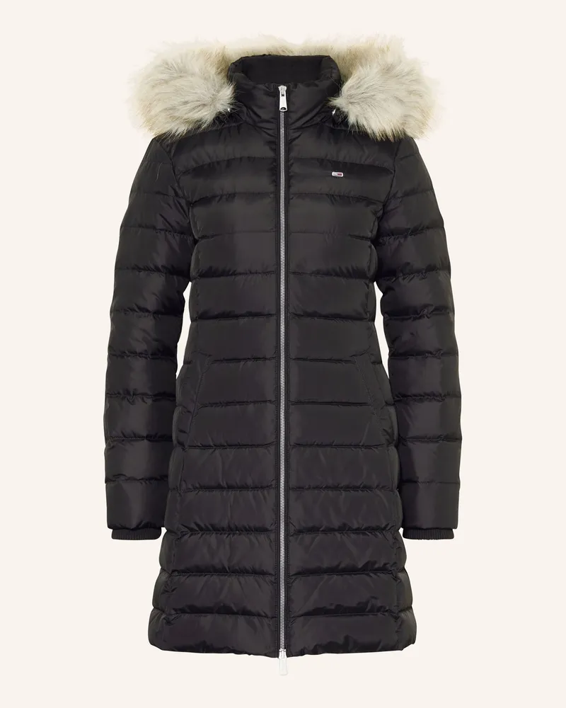 Tommy Hilfiger Daunenmantel mit abnehmbarem Kunstfell Schwarz