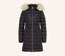 Daunenmantel mit abnehmbarem Kunstfell