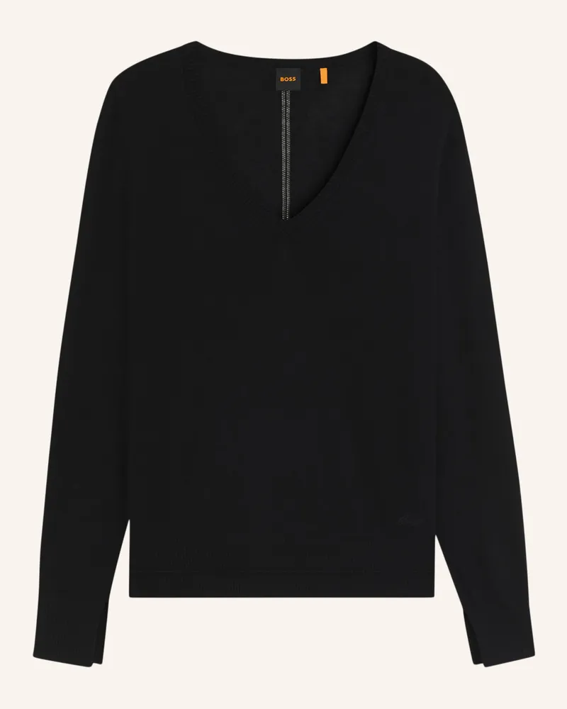 HUGO BOSS Pullover C_FIAFFELLA Regular Fit Schwarz