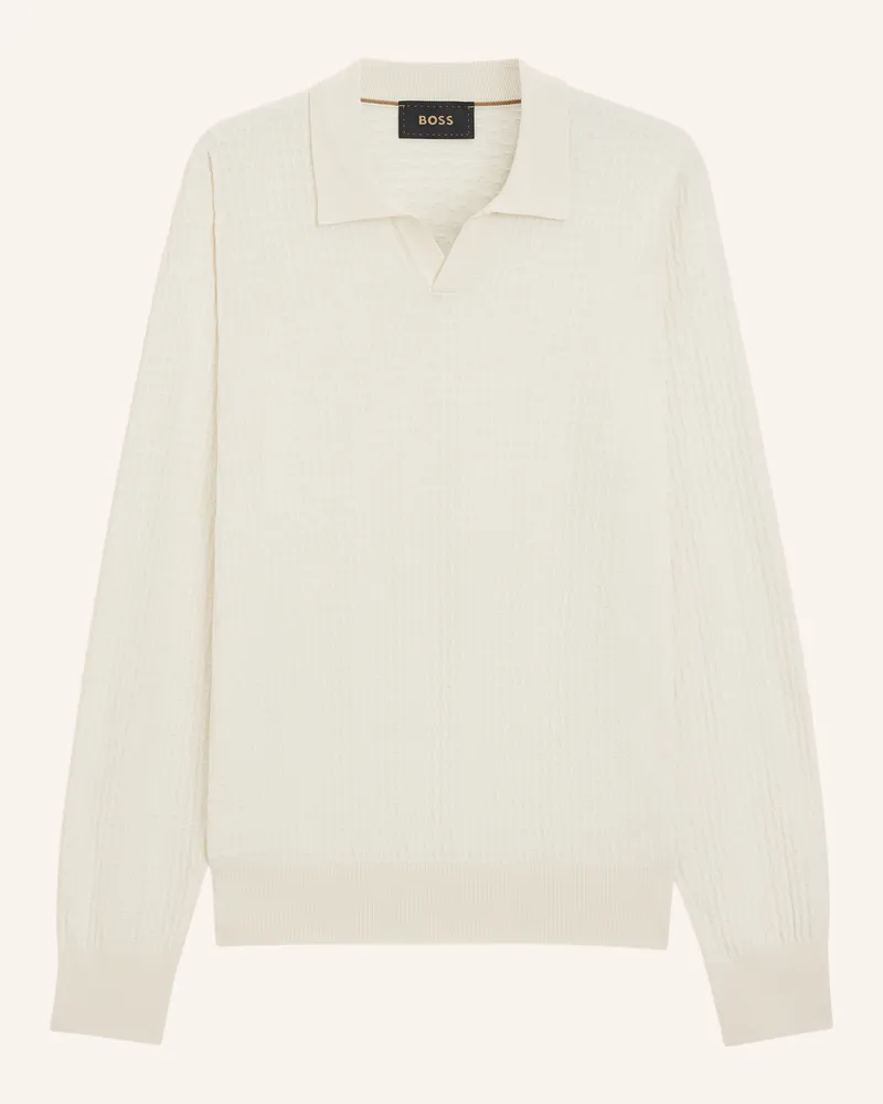 HUGO BOSS Pullover Umbarto Regular Fit beige Weiss