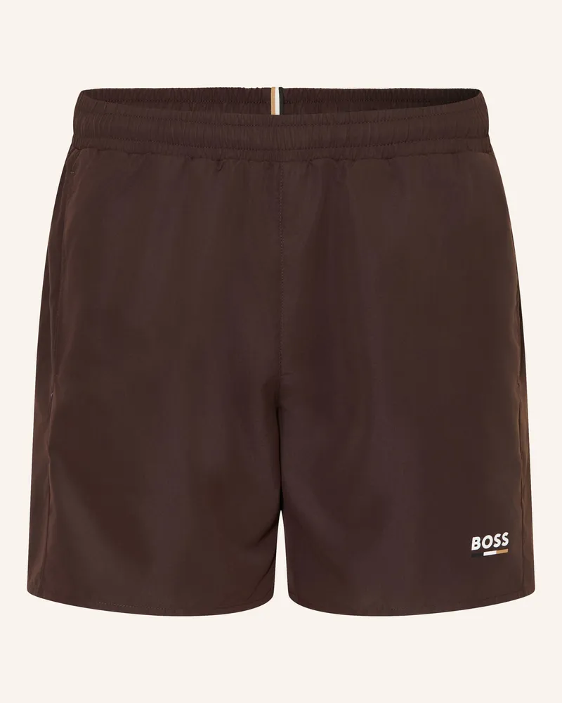 HUGO BOSS Badeshorts Swordfish braun Dunkelbraun