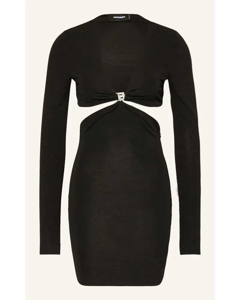 Dsquared2 Jerseykleid mit Cut-outs und Schmucksteinen Schwarz