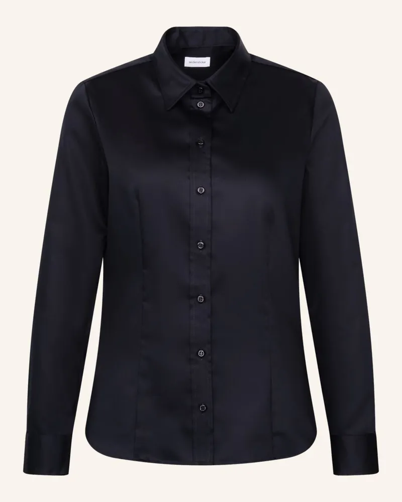 Seidensticker Klassische Bluse, Hemdbluse schwarz Schwarz