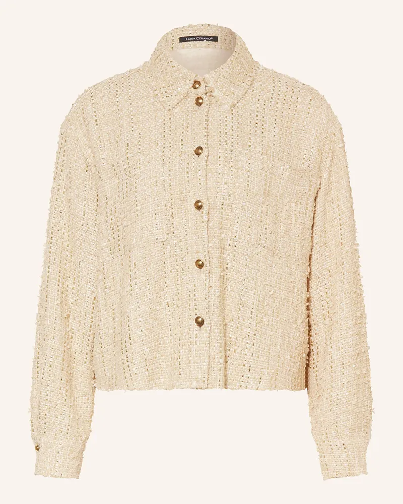 Luisa Cerano Tweed-Jacke Mit Glitzergarn beige Beige