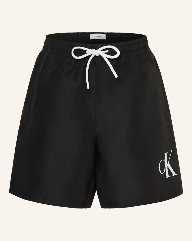 Calvin Klein Badeshorts Ck Monogram blau Schwarz