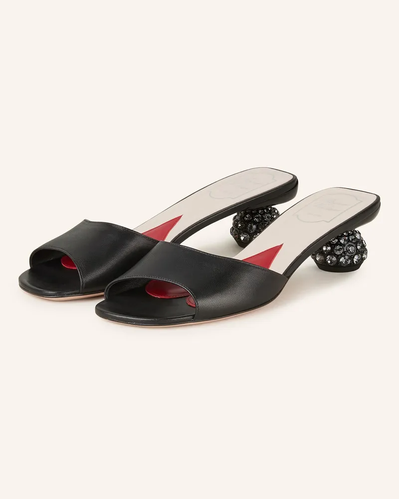 Roger Vivier Mules mit Schmucksteinen Schwarz