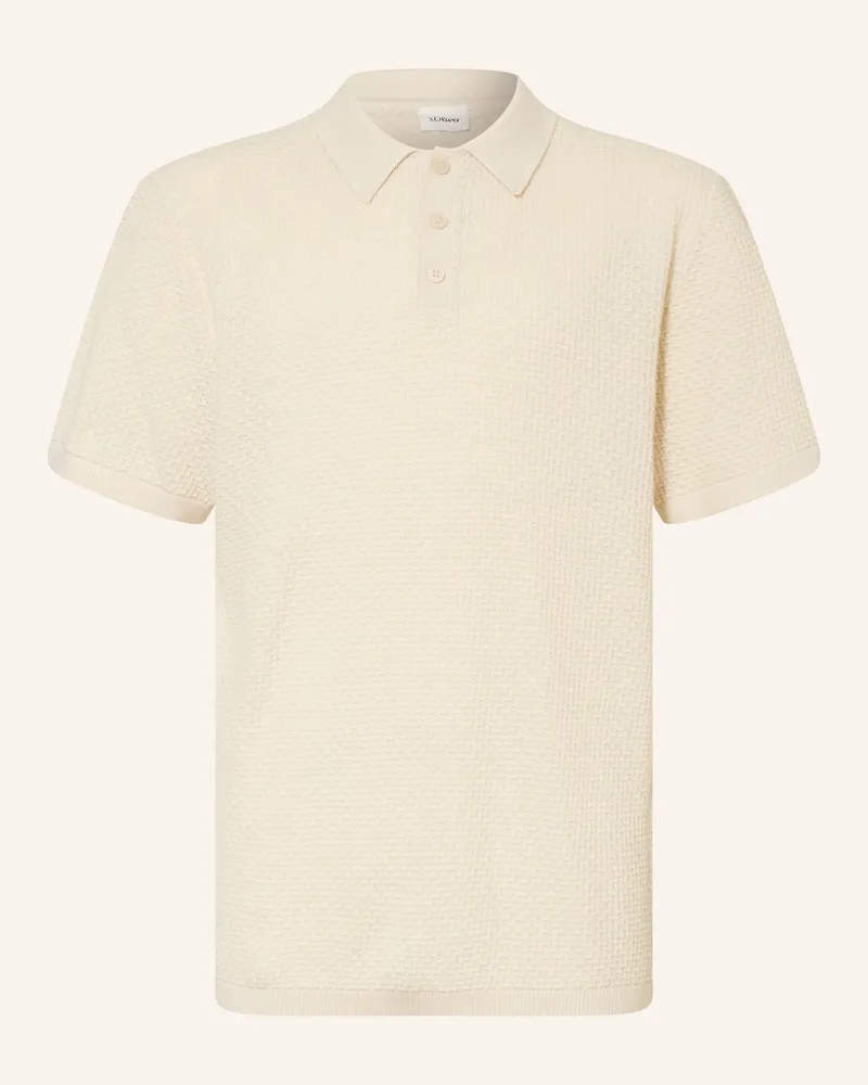 S.Oliver Strick-Poloshirt weiss Beige