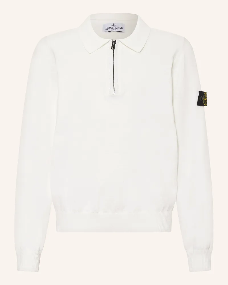 Stone Island Strick-Poloshirt Weiss