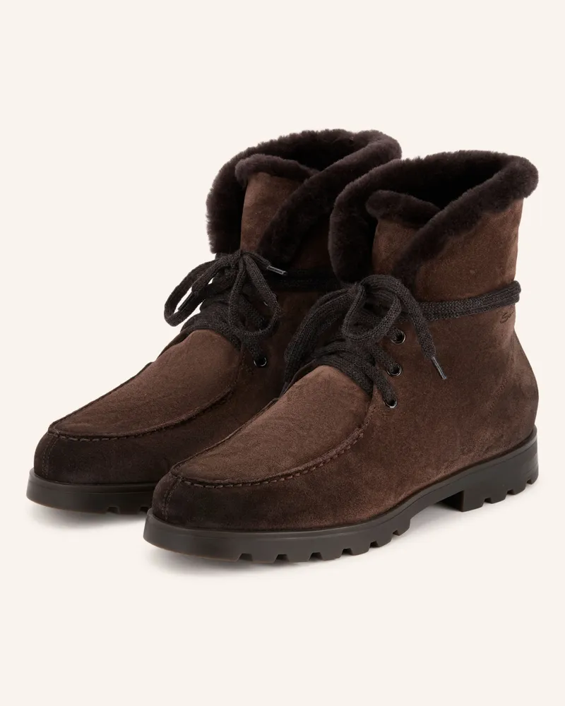 Santoni Schnürboots braun Dunkelbraun