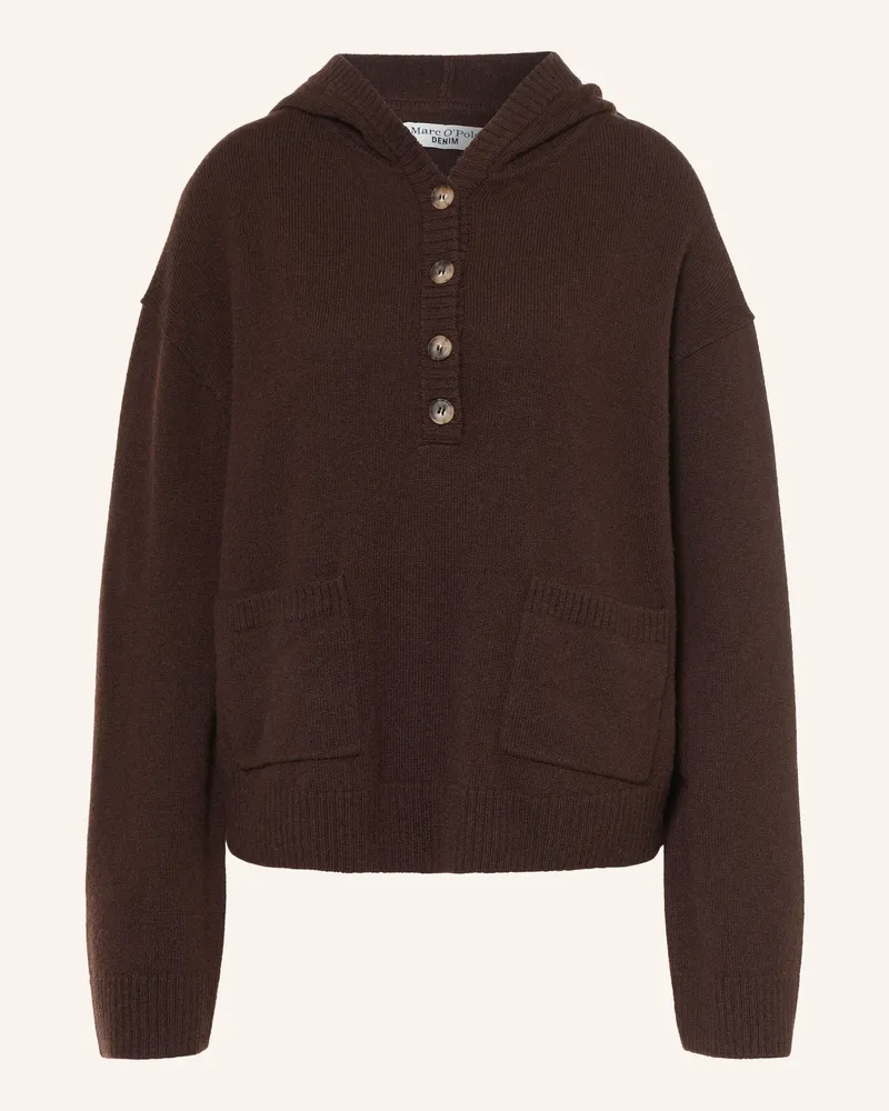 Marc O'Polo Strickhoodie braun Dunkelrot