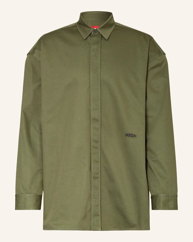 032c Oversized-Hemd Comfort Fit gruen Oliv