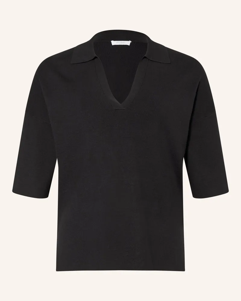 HOBBS London Strick-Poloshirt Lenora Mit 3/4-Arm blau Schwarz