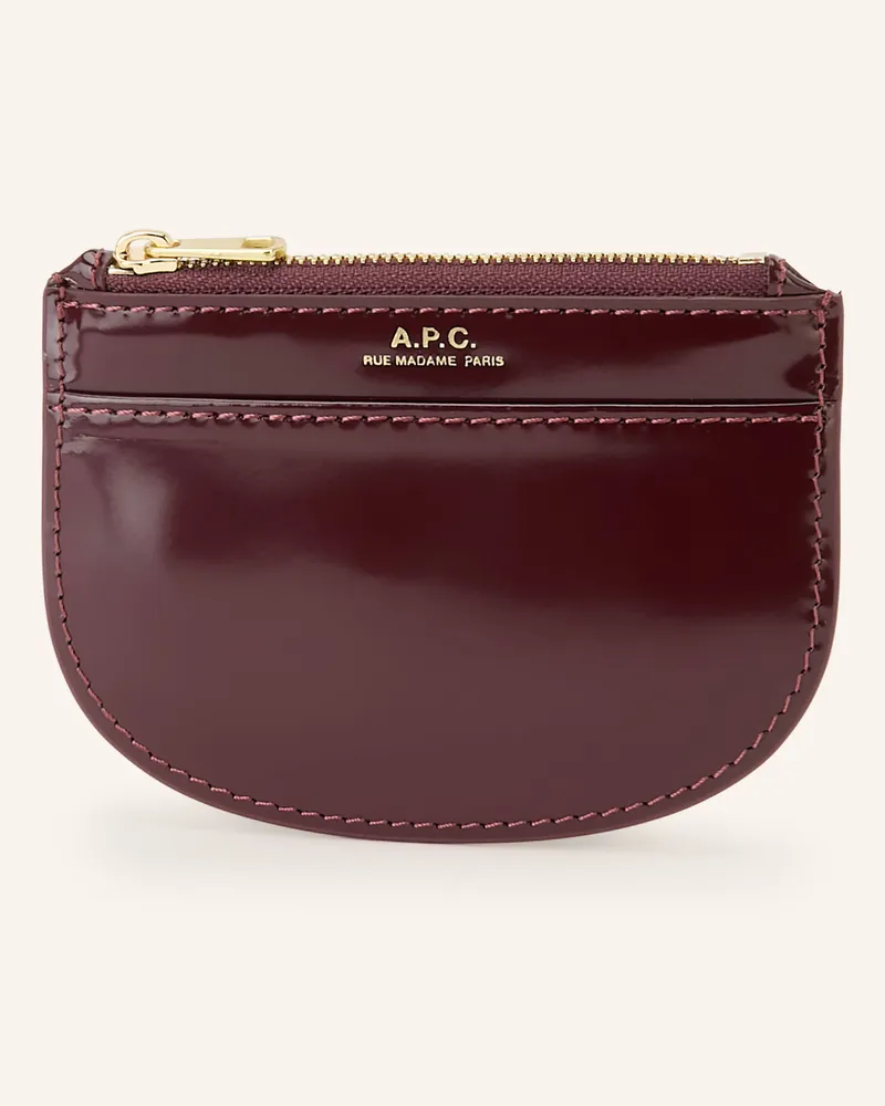 A.P.C. Kartenetui Demi-Lune Mit Münzfach rot Dunkelrot