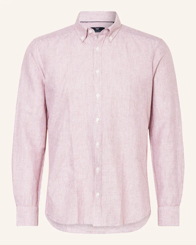 Strokesman's Hemd Regular Fit mit Leinen Weiss