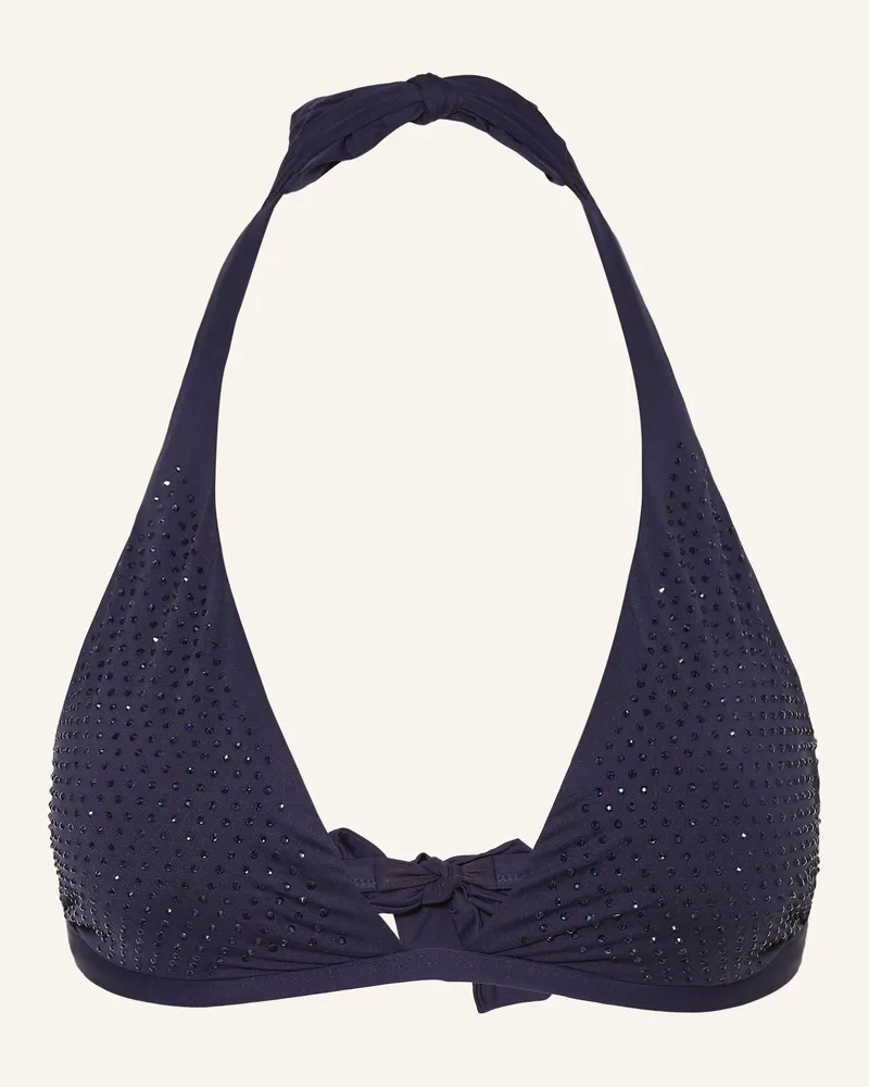 Vilebrequin Neckholder-Bikini-Top SPARKLING RELIEF FLECHA mit Schmucksteinen Dunkelblau