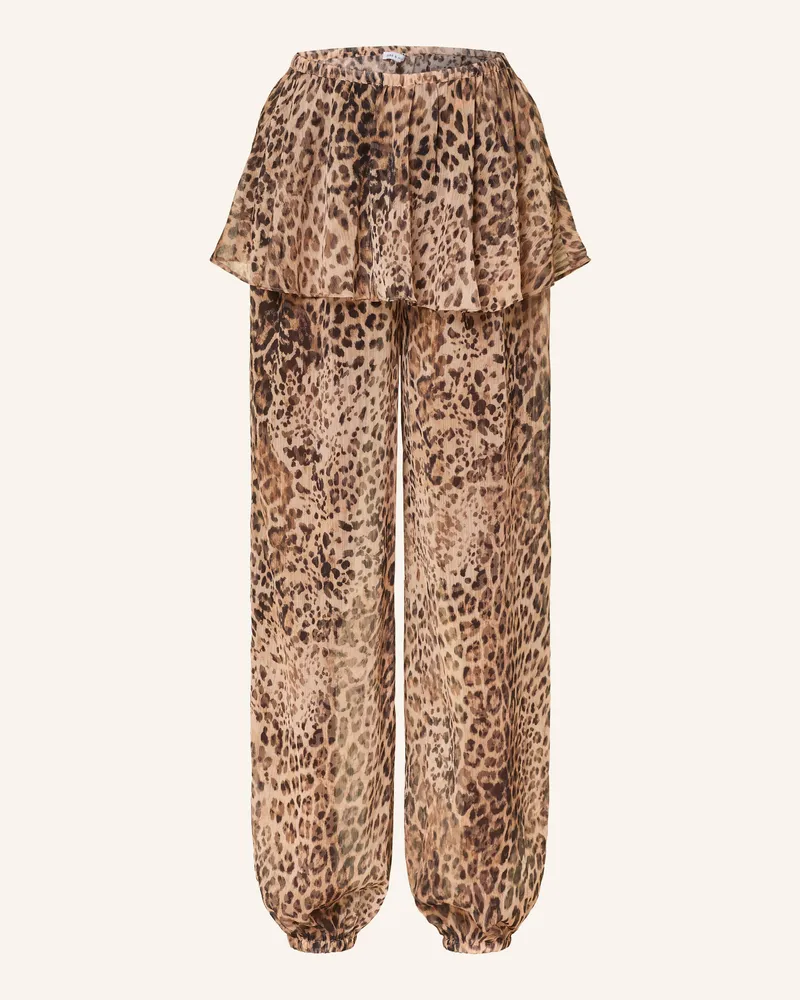 Mrs & HUGS Hose Mit Volants braun Beige