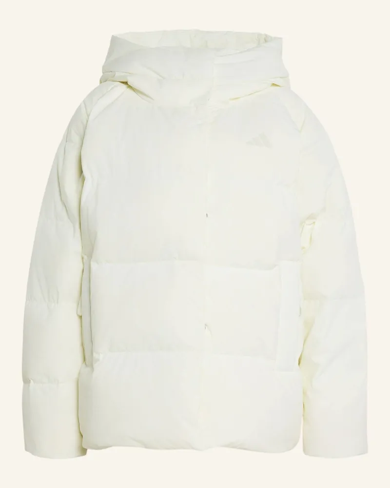 adidas Helionic Puffer Daunenjacke, Kapuze weiss Weiss