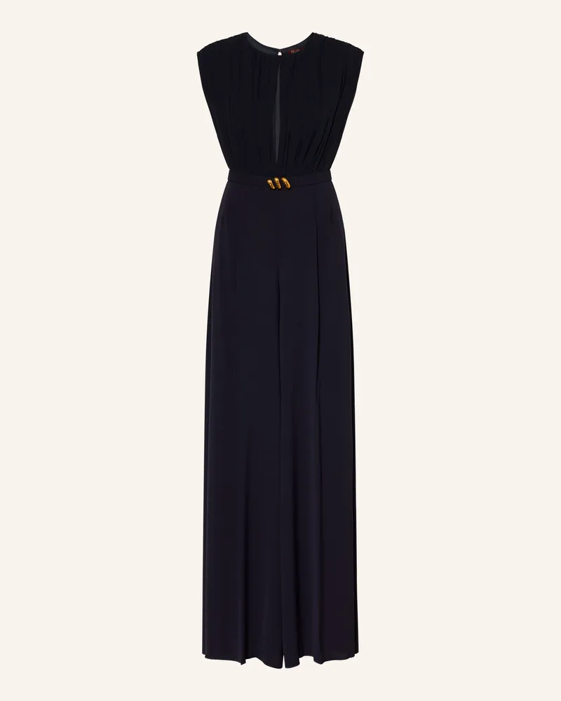 Max Mara Jumpsuit Giunchi Mit Seide blau Dunkelblau