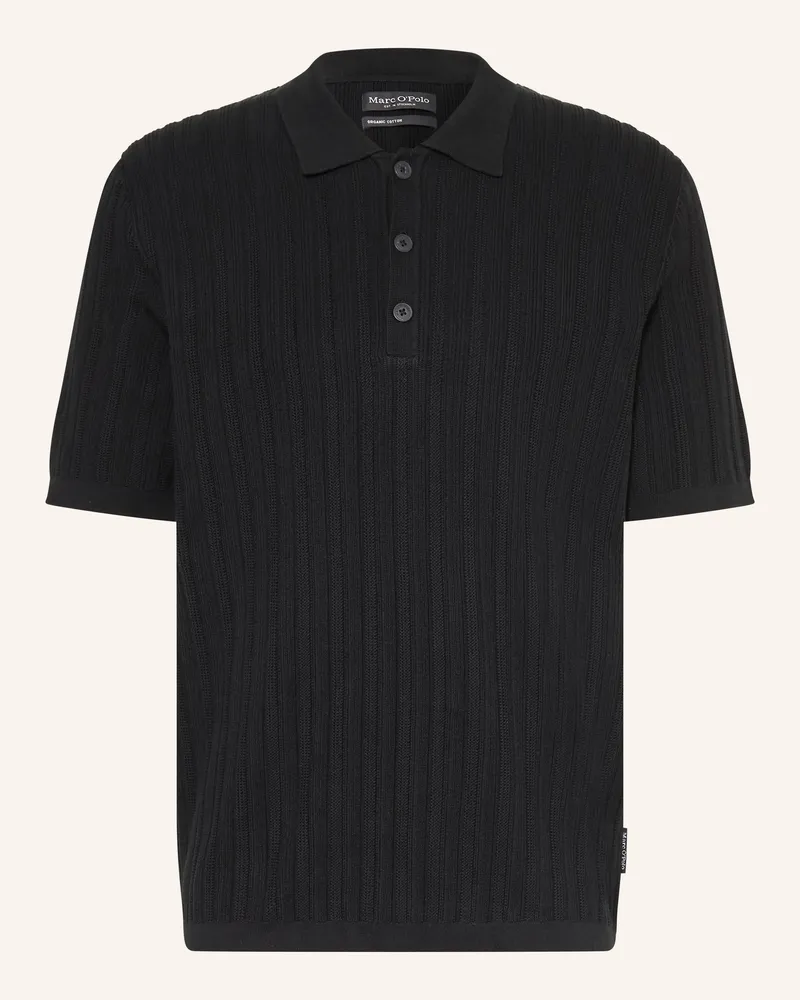 Marc O'Polo Strick-Poloshirt Schwarz