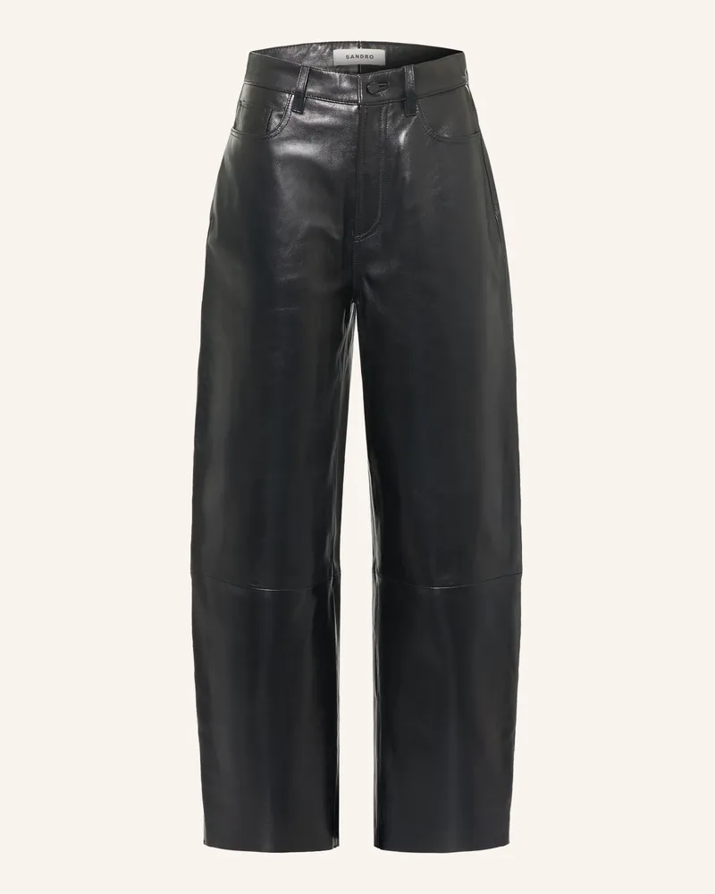 Sandro Lederhose schwarz Schwarz