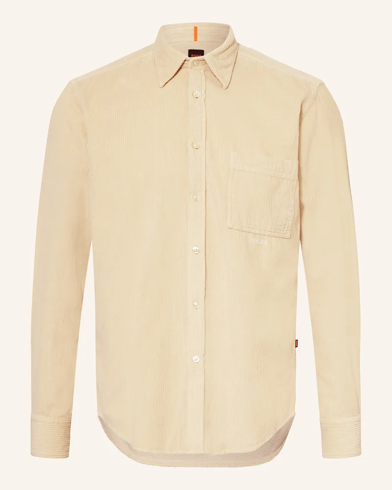HUGO BOSS Cordhemd RELEGANT Regular Fit Beige