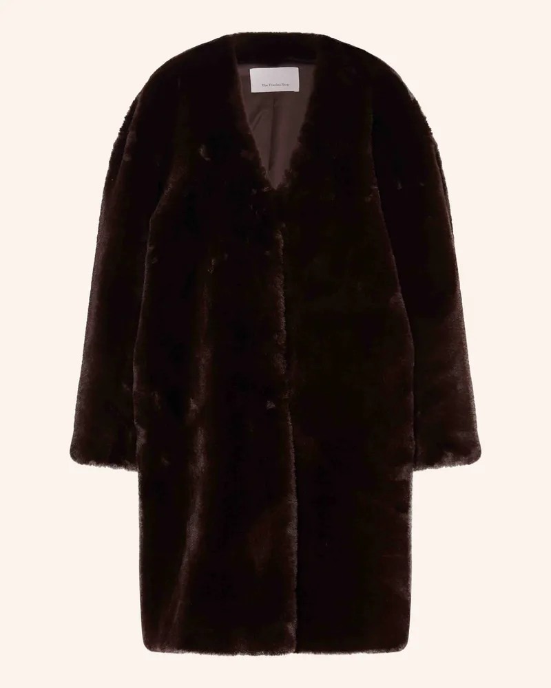 FRANKIE Shop Kunstfell-Mantel MATERA Dunkelbraun