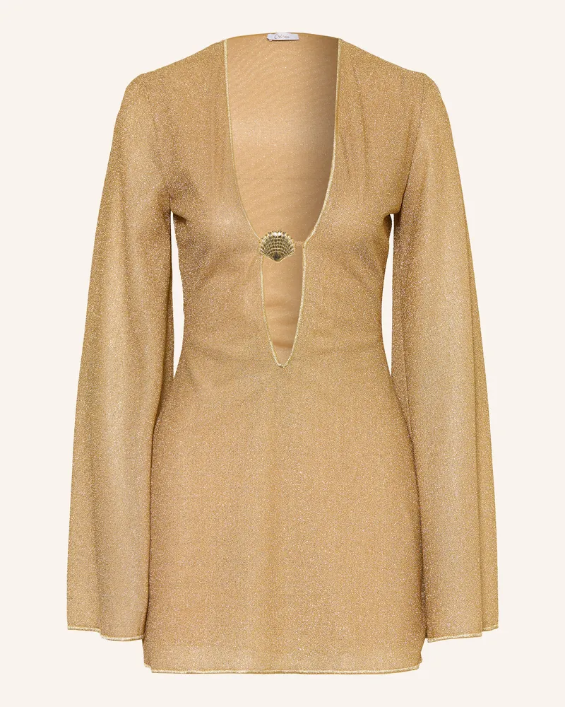 Oséree Strandkleid Lumière Mit Glitzergarn gold Gold