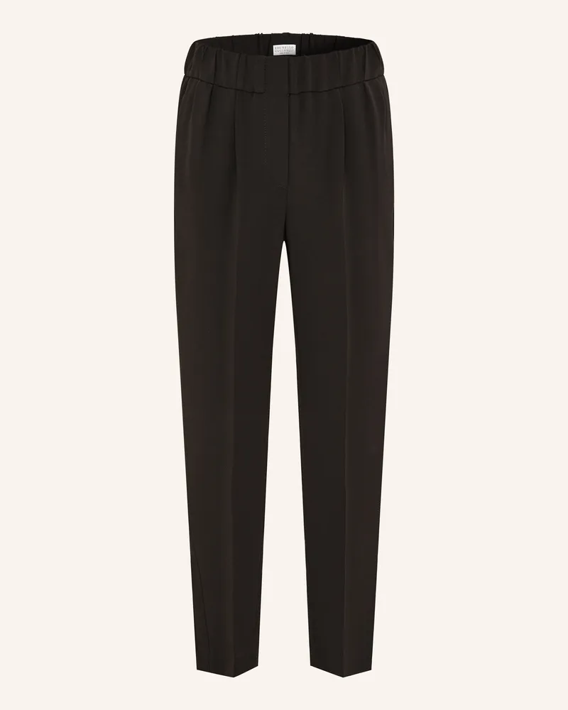 Brunello Cucinelli 7/8-Hose mit Seide Schwarz