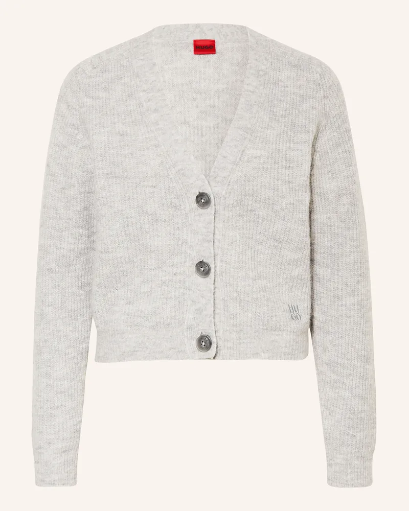 HUGO BOSS Strickjacke Sarendie grau Hellgrau