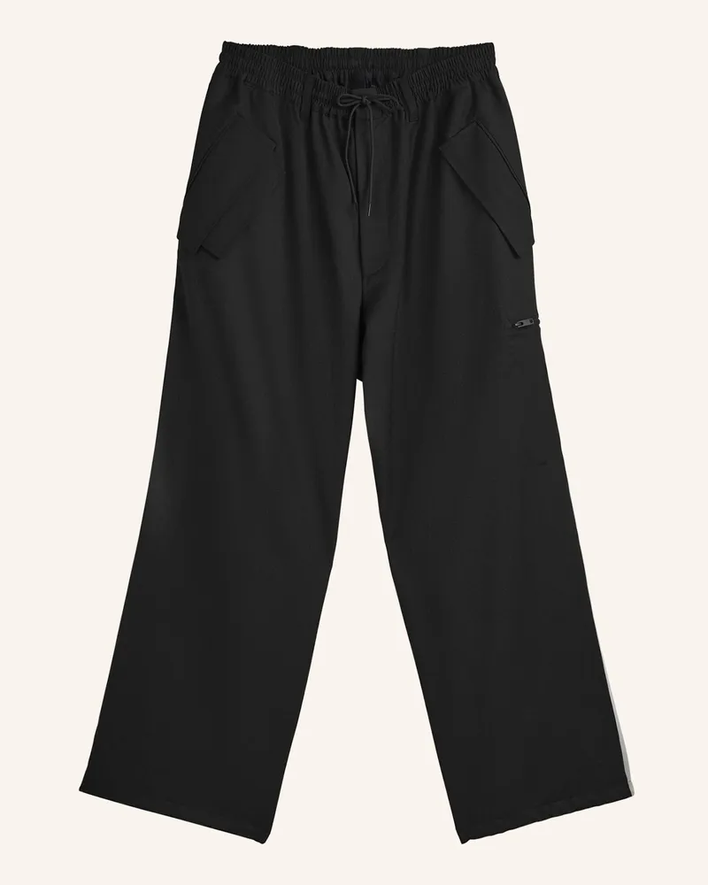 Y-3 Y-3 VEREDELTE WOLLHOSE BEIN GERADE GESCHNITTEN Schwarz