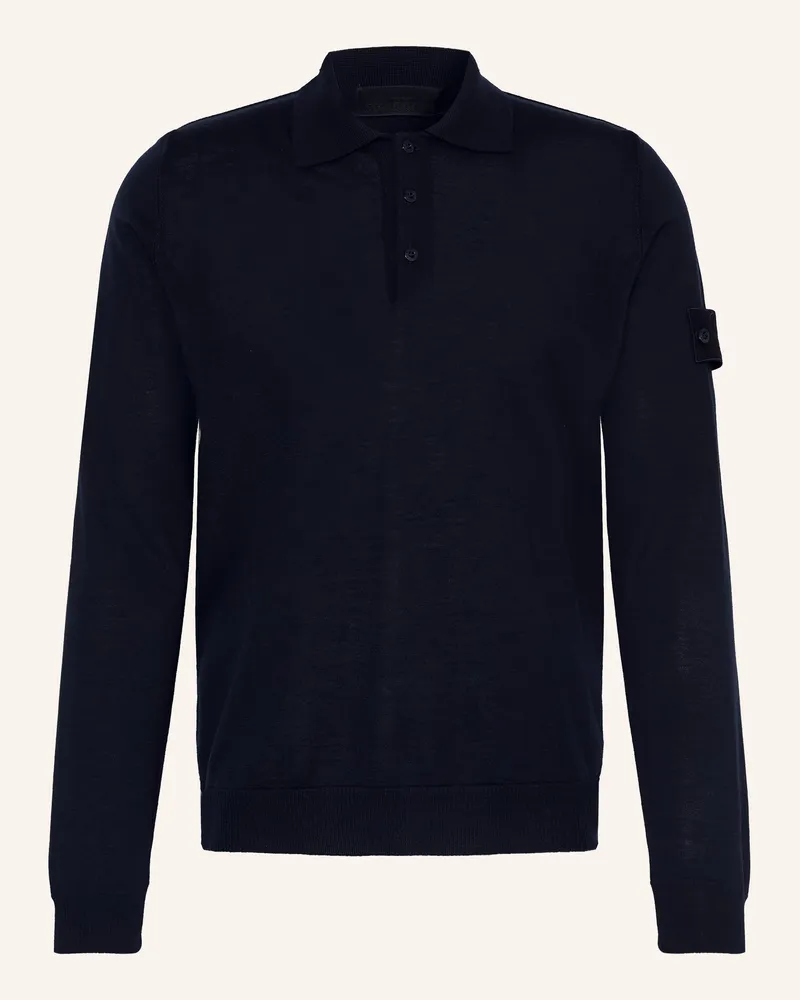 Stone Island Strick-Poloshirt GHOST Dunkelblau