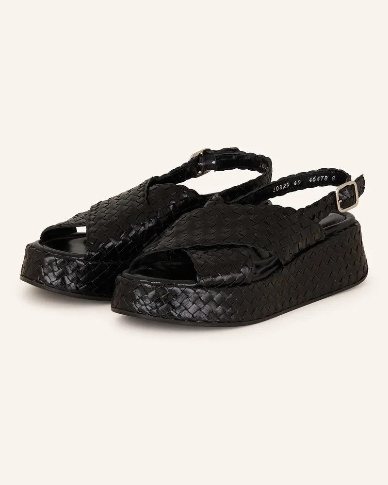 Pons Quintana Plateau-Sandalen Schwarz