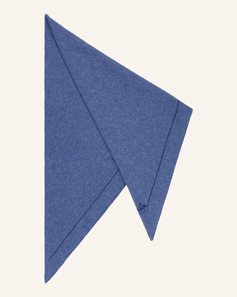 Lala Berlin Dreieckstuch SOLID aus Cashmere Blau