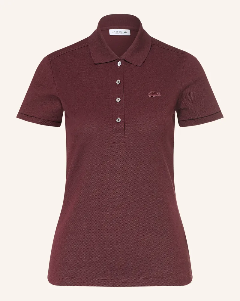 Lacoste Piqué-Poloshirt rot Dunkelbraun