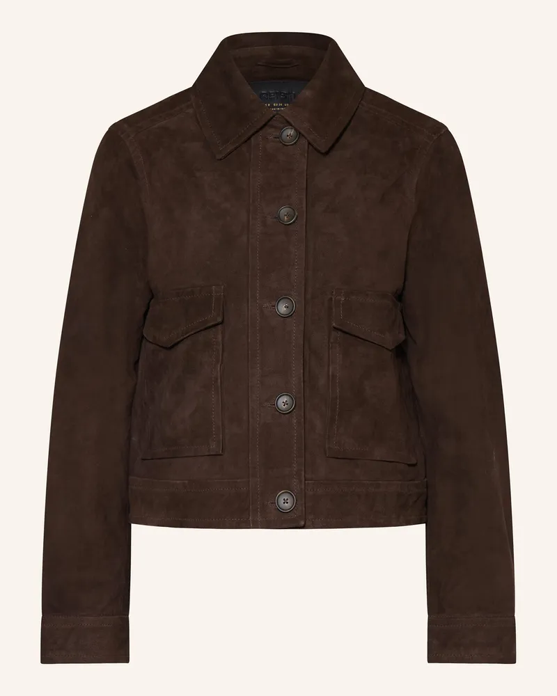 Reiss Lederjacke Hanson braun Dunkelbraun