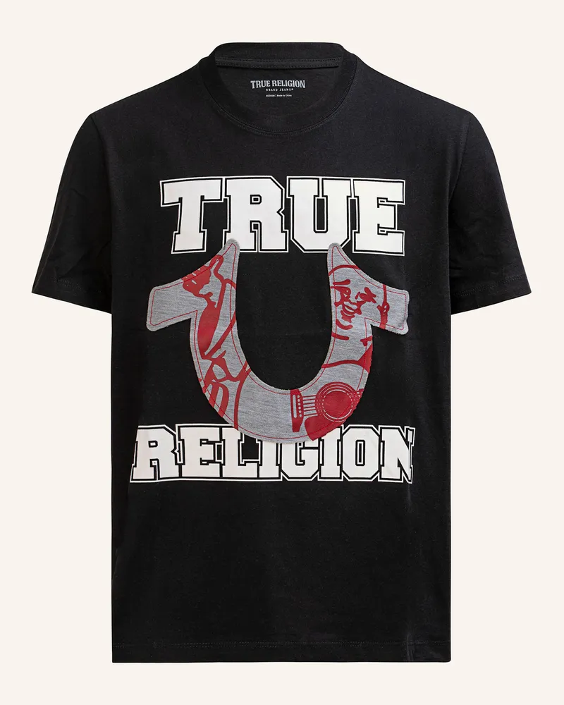 True Religion T-Shirt HORSESHOE Schwarz