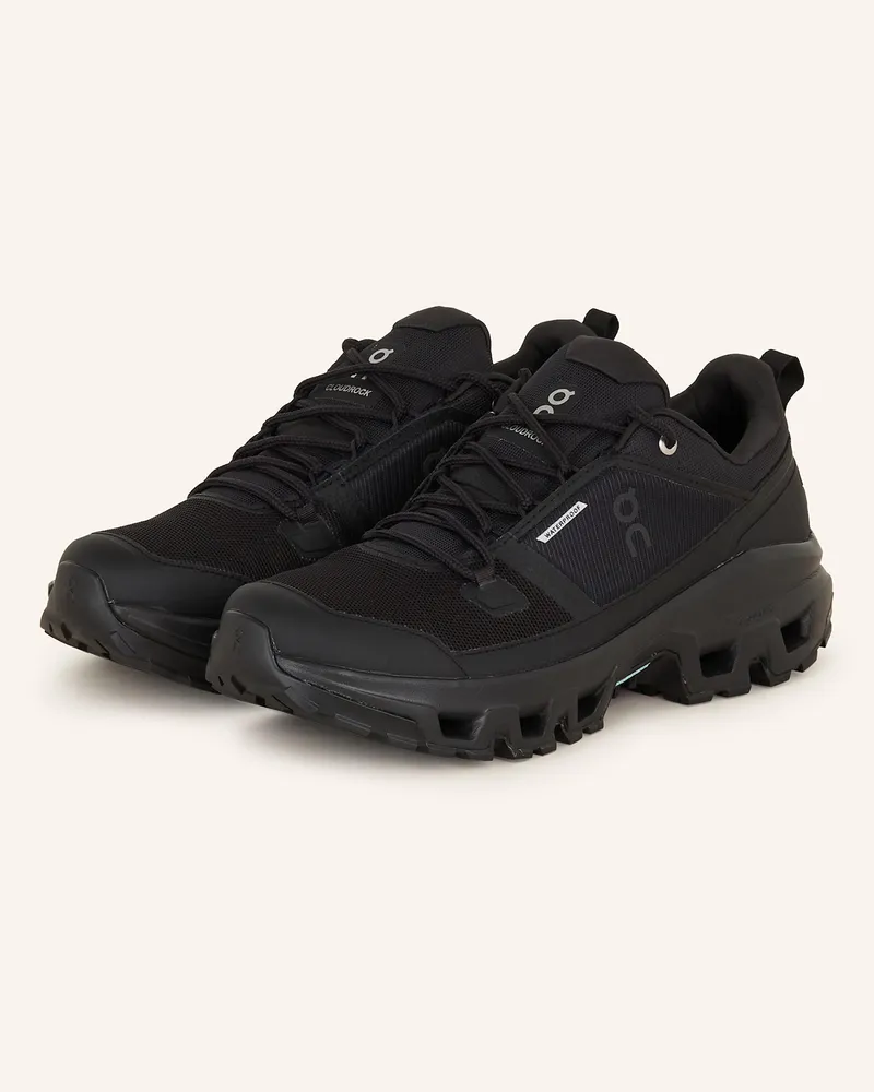 ON Wanderschuhe Cloudrock Low Wp schwarz Schwarz
