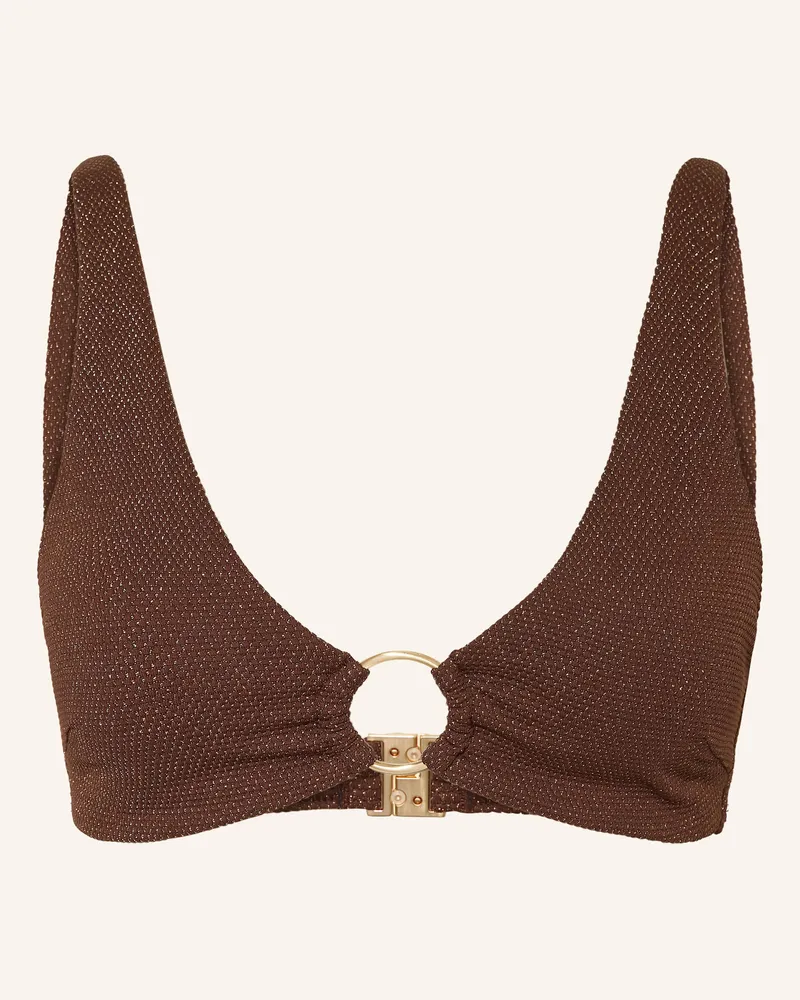 JETS Australia Bralette-Bikini-Top Tirari Mit Glitzergarn braun Dunkelbraun