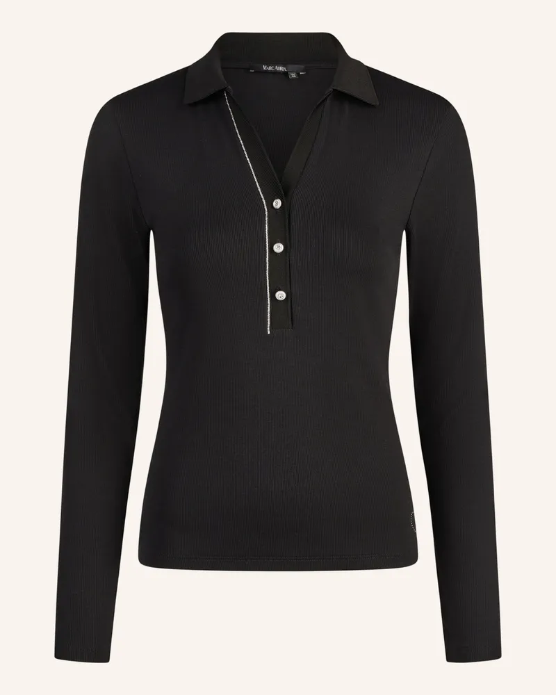 MARC AUREL Jersey-Poloshirt schwarz Schwarz