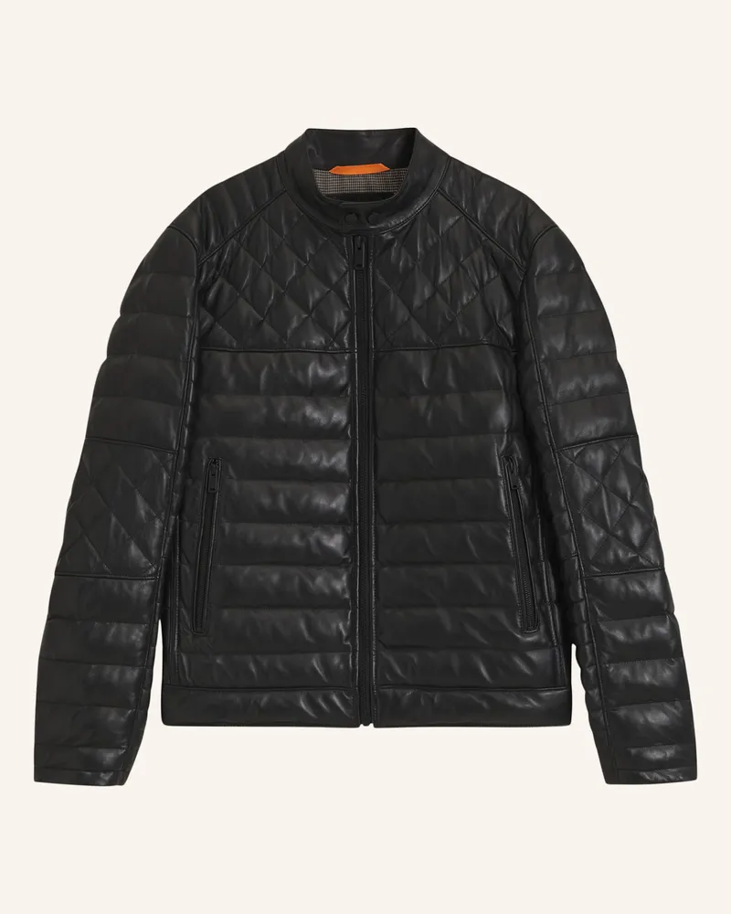 HUGO BOSS Lederjacke Jonn2_In schwarz Schwarz