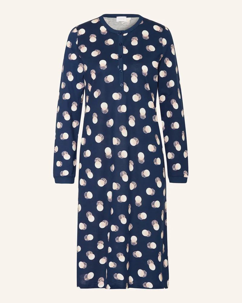 Mey Nachthemd Serie Scribbled Dots blau Dunkelblau