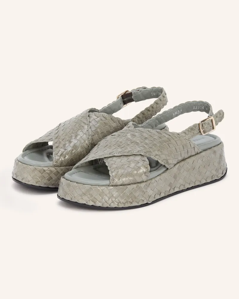 Pons Quintana Plateau-Sandalen beige Grün