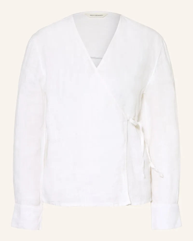 MOSS COPENHAGEN Wickelbluse Mschpearlina Aus Leinen weiss Weiss