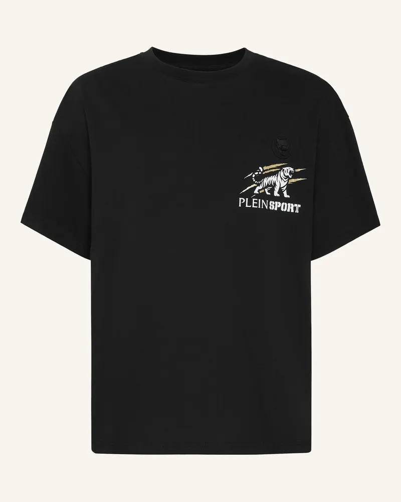 Philipp Plein Plein Sport T-Shirt Rundhalsausschnitt Ss Tiger schwarz Schwarz