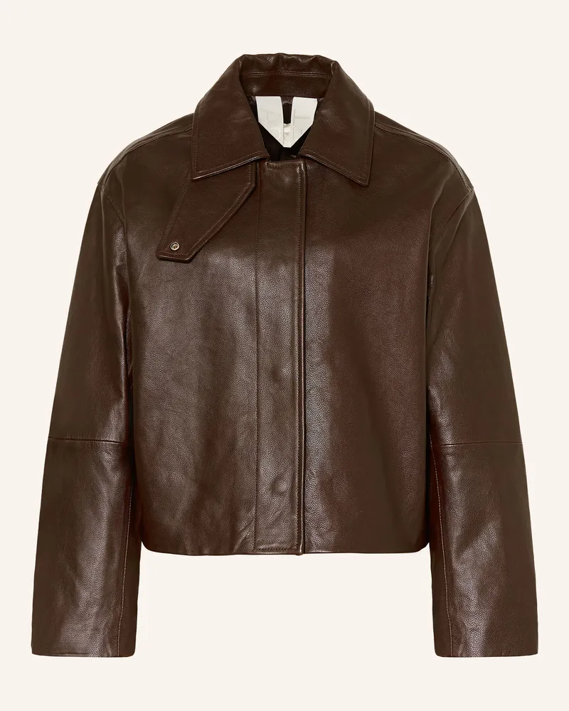 Arket Lederjacke braun Dunkelbraun