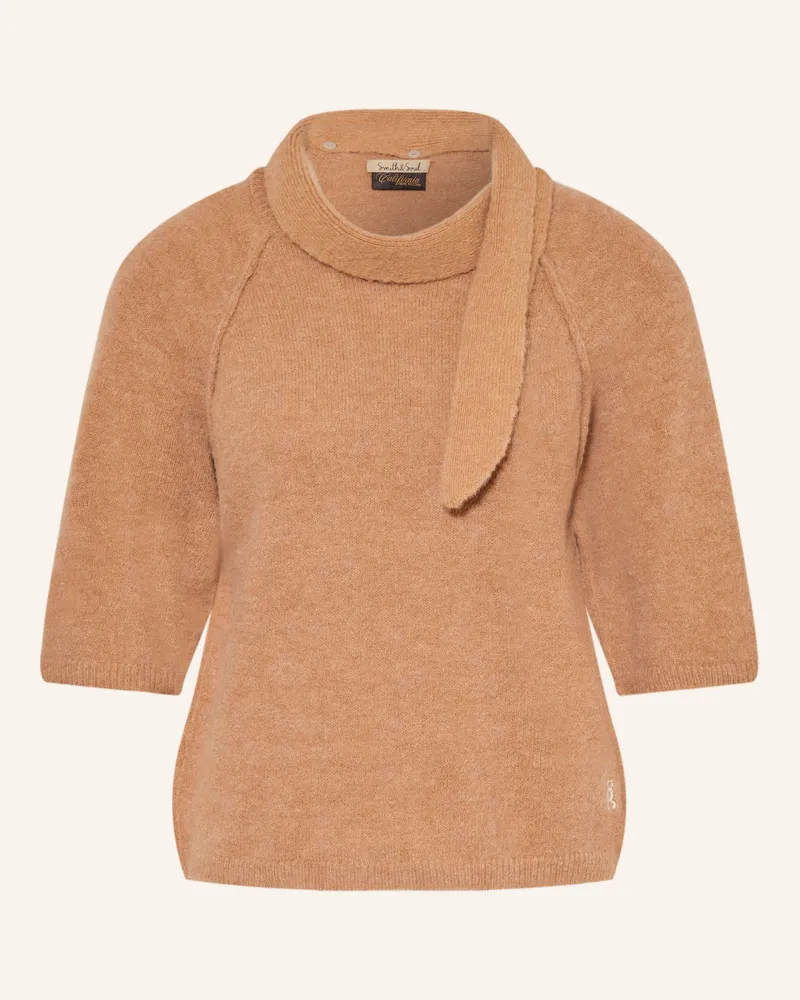 Smith & Soul Pullover Mit 3/4-Arm Und Abnehmbarer Schluppe braun Cognac