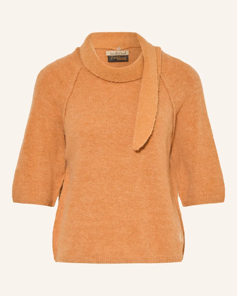 Smith & Soul Pullover Mit 3/4-Arm Und Abnehmbarer Schluppe braun Cognac